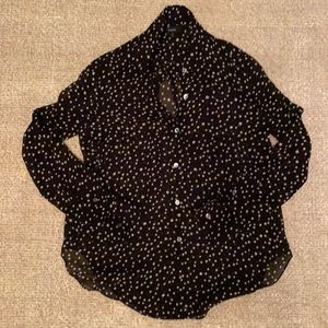 Black and White Patterned blouse.